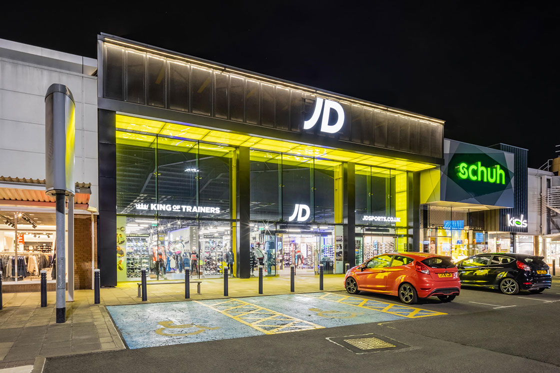 JD Sports – Fort Kinnaird Retail Park facade